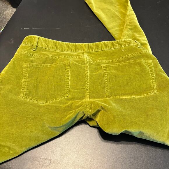 J.Jill Slim Leg Stretch Corduroy Pants Women’s 14 Chartreuse Green Soft Cotton - Picture 7 of 7